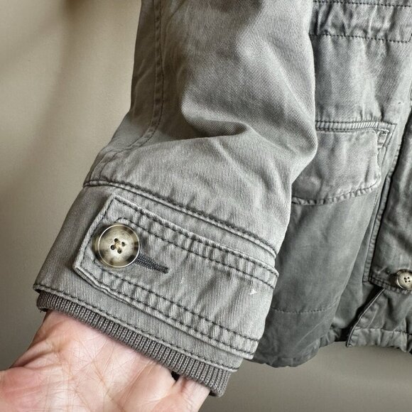 Vintage Y2K Abercrombie & Fitch Fur Lined Parka Jacket Womens M Green Bella Swan - Picture 6 of 16